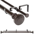 thumbnail image 1 of Ridicili 5/8" Telescoping Double Curtain Rods with Volle Finials, Weathered White, 28"-84", 5/8 Inches Front and 1/2 Inches, 1 of 6