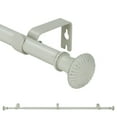 thumbnail image 1 of Ridicili 5/8" Telescoping Single Curtain Rods with Trumpet Finials,Weathered White, 84"-120", 1 of 5