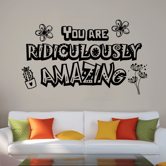 Ridiculously Amazing Classroom Wall Decals Stickers Education Educational Quotes for Teachers Students School Room Nursery Kindergarten Library Home Decals Wall Art Vinyl Decoration Size (6x10 inch)