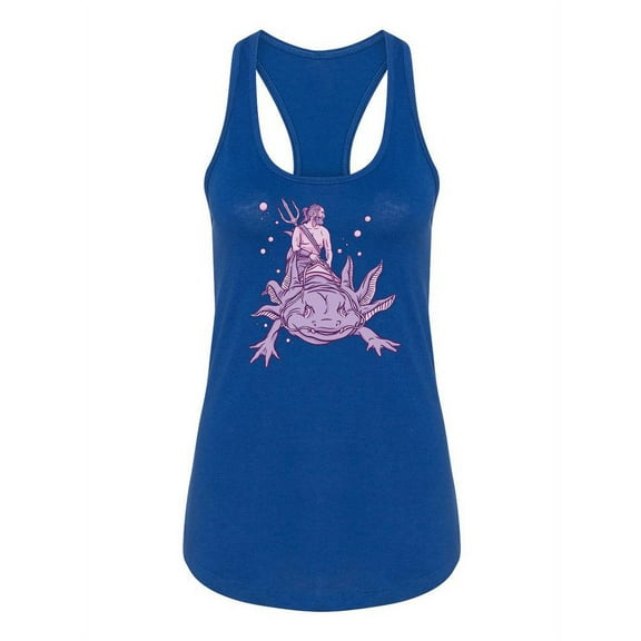 Riding An Axolotl Racerback Tank Women -Smartprints Designs, Female x-Small