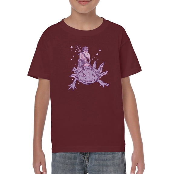 Riding An Axolotl T-Shirt Juniors -Smartprints Designs,  x-Large