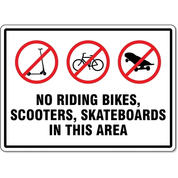 No Riding Bikes,Scooters,Skateboards Sign – 8x12 Inch Reflective RustFree Aluminum,UV Protected & Weatherproof,No Biking/Skating Warning for Park or Private Property