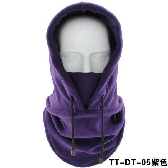 Riding Cap Winter Windbreaker Outdoor Sports Scarf Cold Thickened Headgear Military Mask Fleece Warm Hat. Face Bandana Scarf (TT-DT-05 purple,One Size)