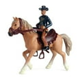 thumbnail image 1 of Riding Cowboy Toys Statue, High Simulation Lifelike Details Safe Plastic Bright Colors Horse Riding Figurine for Kids Tabletop[Yellow], 1 of 9