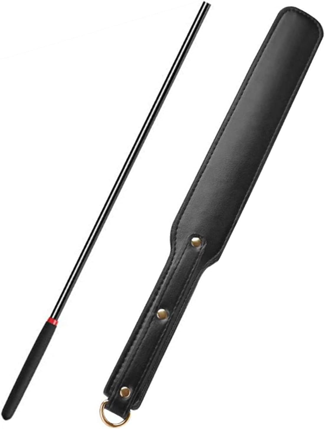Riding Crop for Horses, Durable Leather Paddle 18'' Lightweight Equestrian Crops Stick, Black
