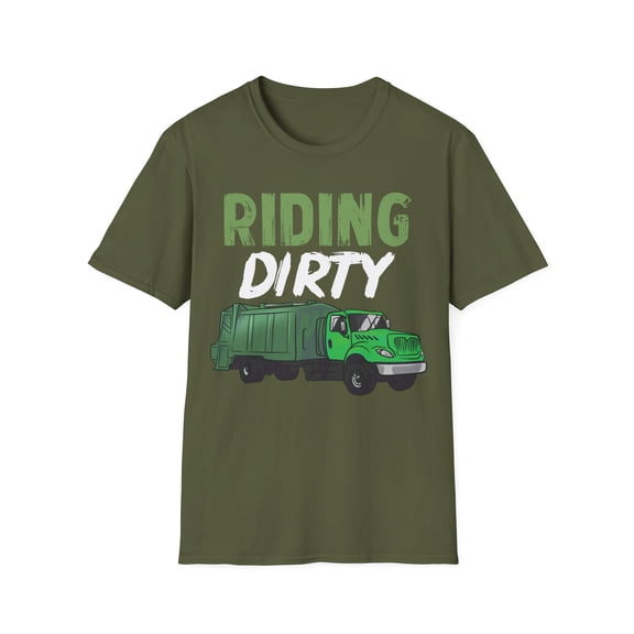 Riding Dirty Recycling Trash Garbage Truck Family Graphic Unisex T-Shirt