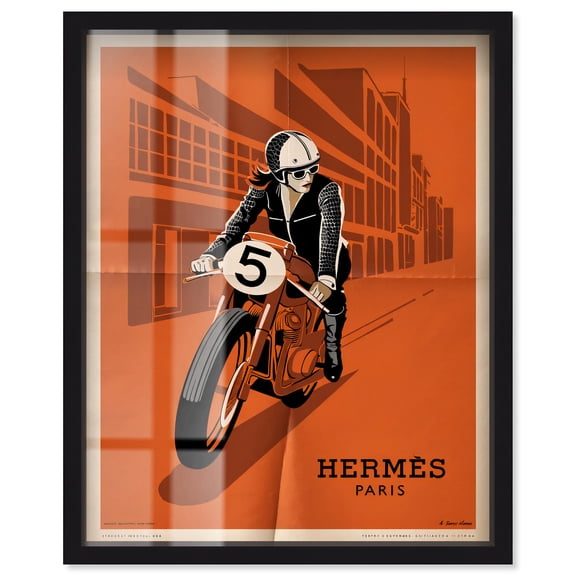 Riding Elegance Shadowbox Print Retro Fashion Decor by Art Remedy, Black Frame, 16 x 20