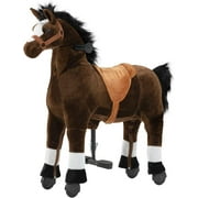 Riding Horse for Big Kids Ride on Horse Toy, Pony Rider Mechanical Walking Action Plush Animal for 6 Years to Adult, No Battery or Electricity, Giddy up, Max Load 187LBS, Chocolate Size 5