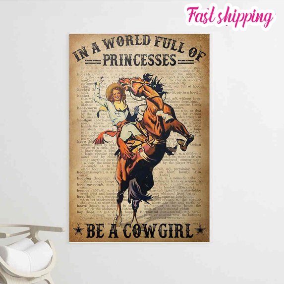 Personalized Horse Girl Quilt/Fleece Throw Blanket - Gift Idea For Girl/Horse Lovers - In A World Full Of Princesses Be A Cowgirl