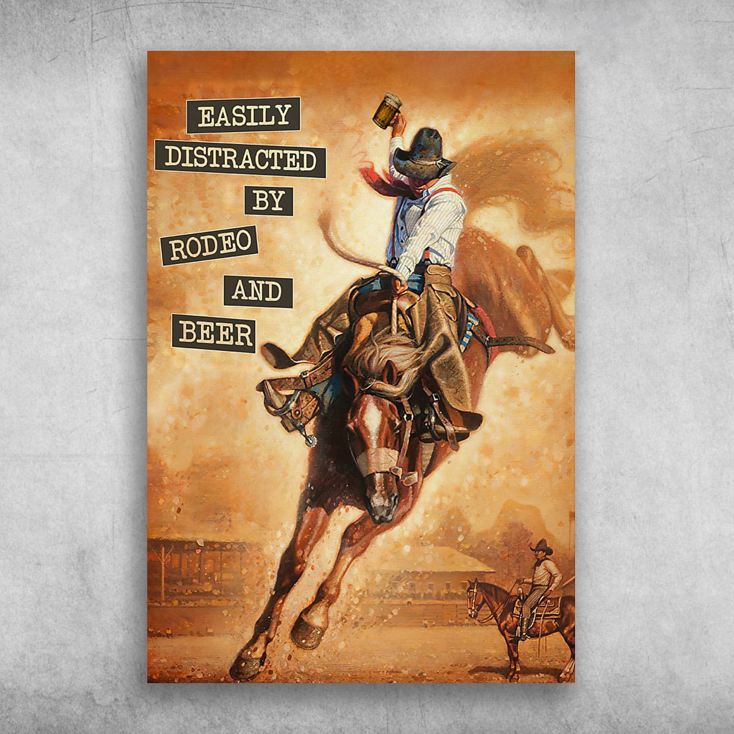 Riding Horse With Beer - Easily Distracted, By Rodeo And Beer, Cowboy ...