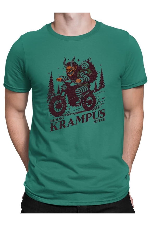 Riding Krampus Christmas Rebel Style Men's T-shirt