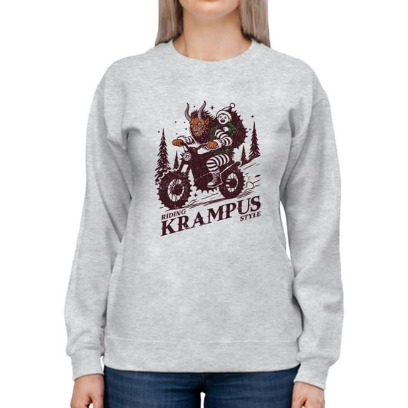 Riding Krampus Christmas Rebel Style Women's Sweatshirt