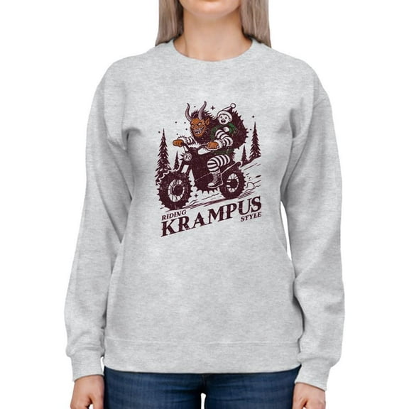 Riding Krampus Christmas Rebel Style Women's Sweatshirt