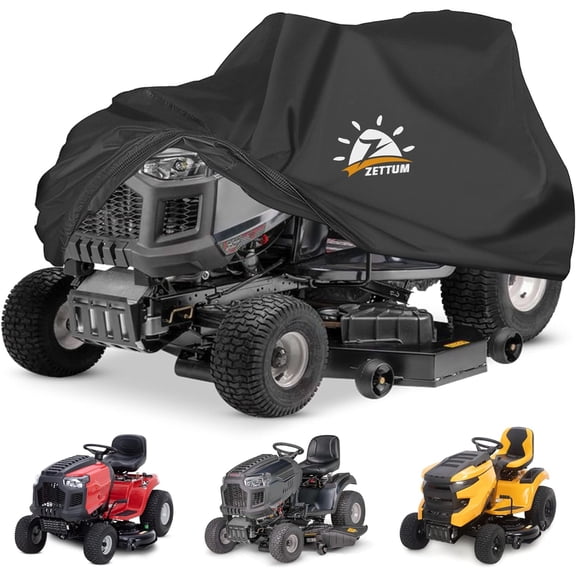 Riding Lawn Mower Cover - Lawn Tractor Covers Waterproof & Heavy Duty, 600D Outdoor Mower Cover Universal fit with Storage Bag for John Deere, EGO, Toro, Craftsman, Husqvarna, Honda and More