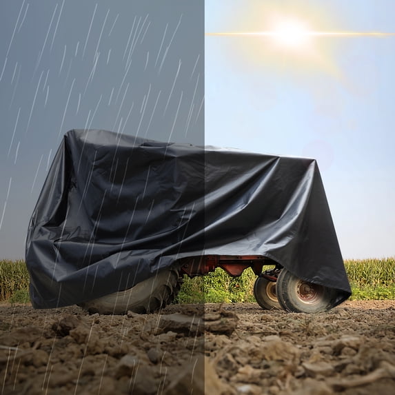 Riding Lawn Mower Cover Riding Lawn Tractor Cover Waterproof Heavy Duty Durable, Black, 210D Oxford Cloth