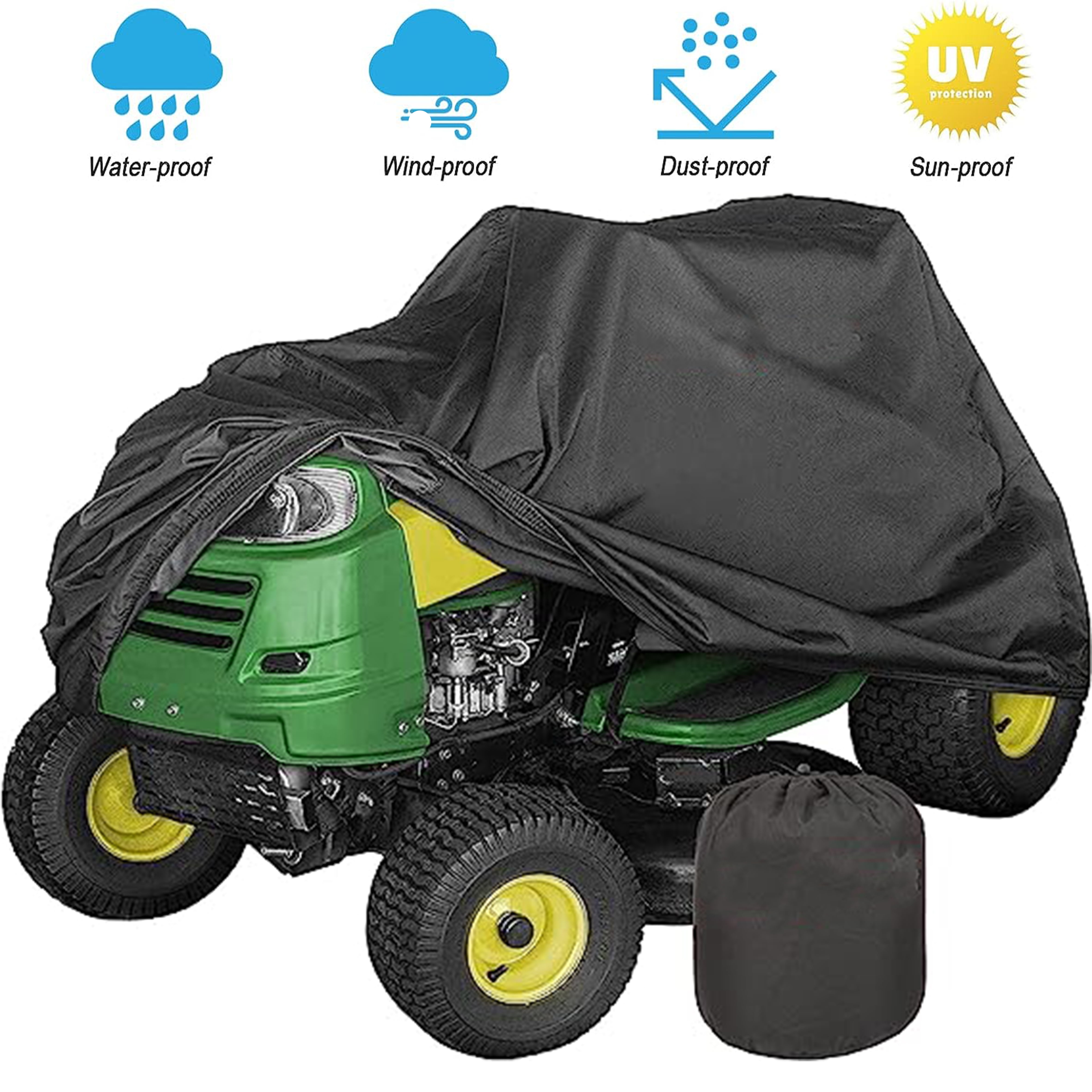 Riding Lawn Mower Cover, Upgrade Windproof Design Lawn Tractor Covers