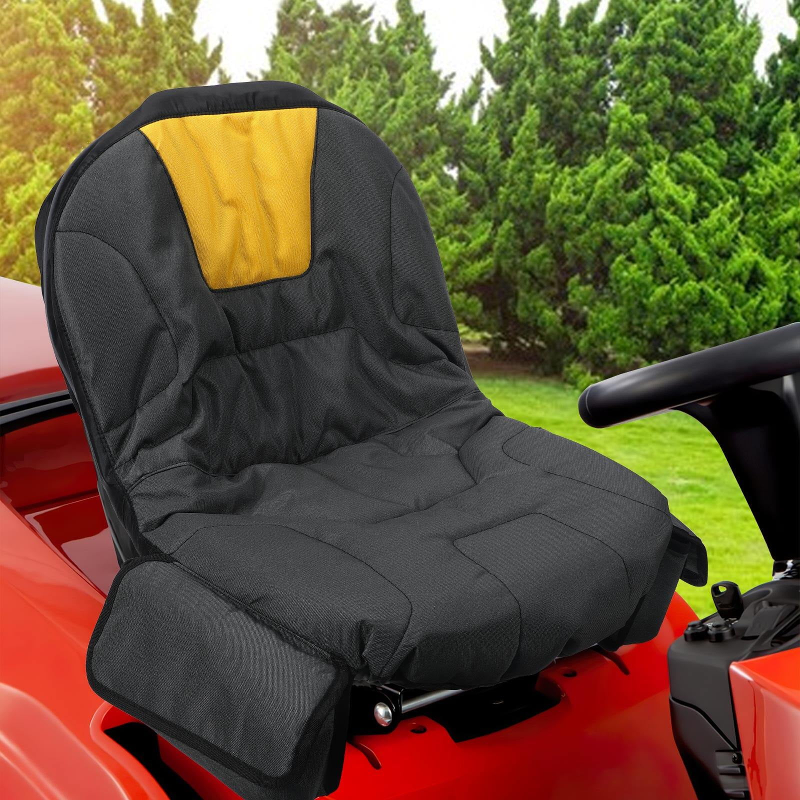 Riding Lawn Mower Seat Cover With Drink Holder Cushioned Tractor