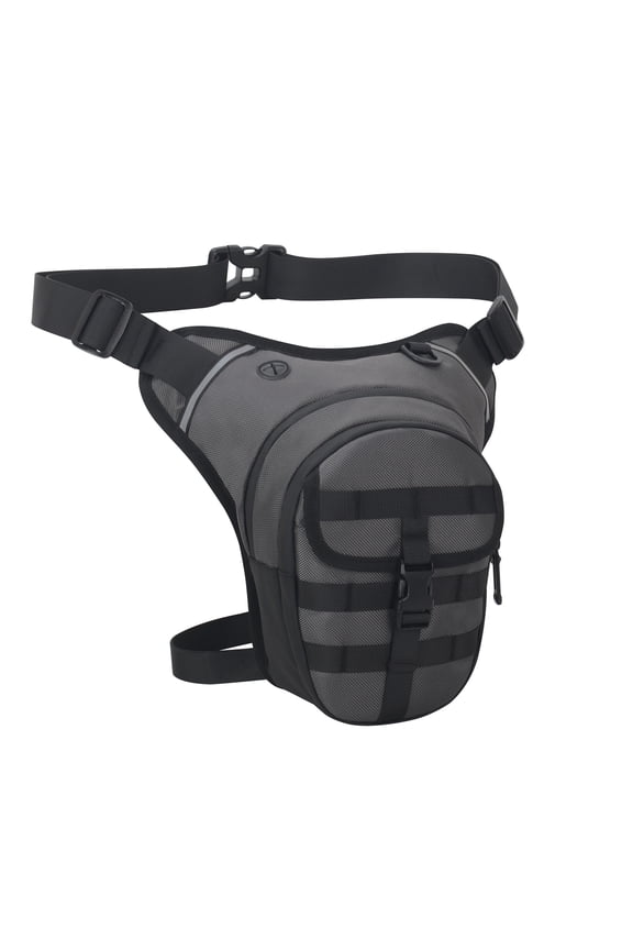Riding Leg Bag Motorcycle Thigh Bag, Adjustable Waist Belt 35-47 Inches with MOLLE Webbing and Rainproof Construction, for Riding Hiking Urban Commuting Outdoor Sports