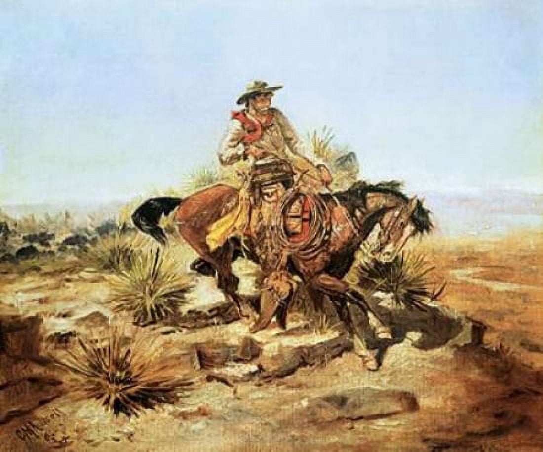 Riding Line Canvas Art - Charles M Russell (20 x 24)