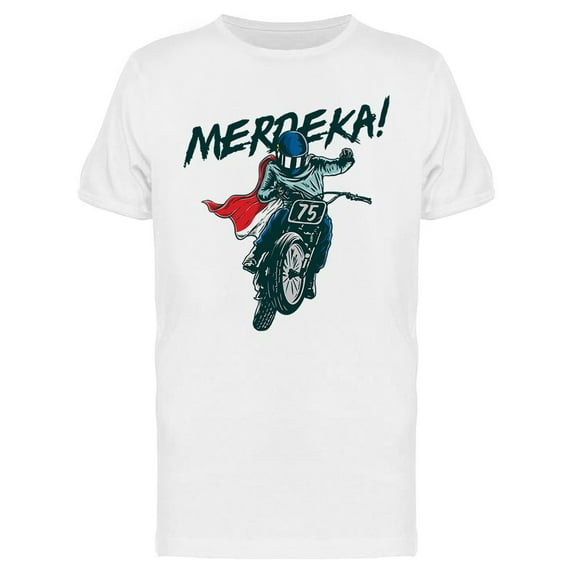 Riding Motorcycle Merdeka T-Shirt Men -Image by Shutterstock, Male Medium