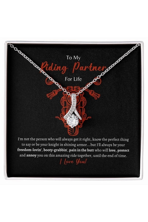 To My Riding Partner, Biker Woman Necklace, Motorcycle Gifts For Women, Alluring Beauty Sweet Devotion Flower Bouquet Bundle Necklace Gift for her Birthday gift Xmas Gift