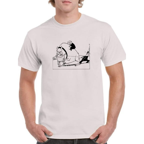Riding The Bull T-Shirt Men -Wilfred Hildonen Designs, Male 4X-Large