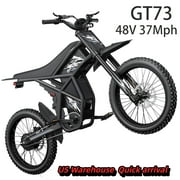 Riding'Times GT73 Electric Dirt Bike for Adults 2400W 48V 37MPH 36.4AH Dual Battery 85 Miles Range 25" Tires UL2849 Full Suspension