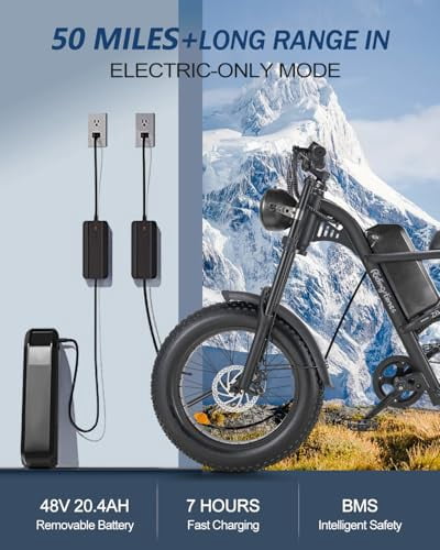 Riding'times Z8PRO/Z8S Moped Style Ebike | 1500W Motor, 31.2AH Battery, 20" Fat Tires, Full Suspension, Up To 150 Miles Range