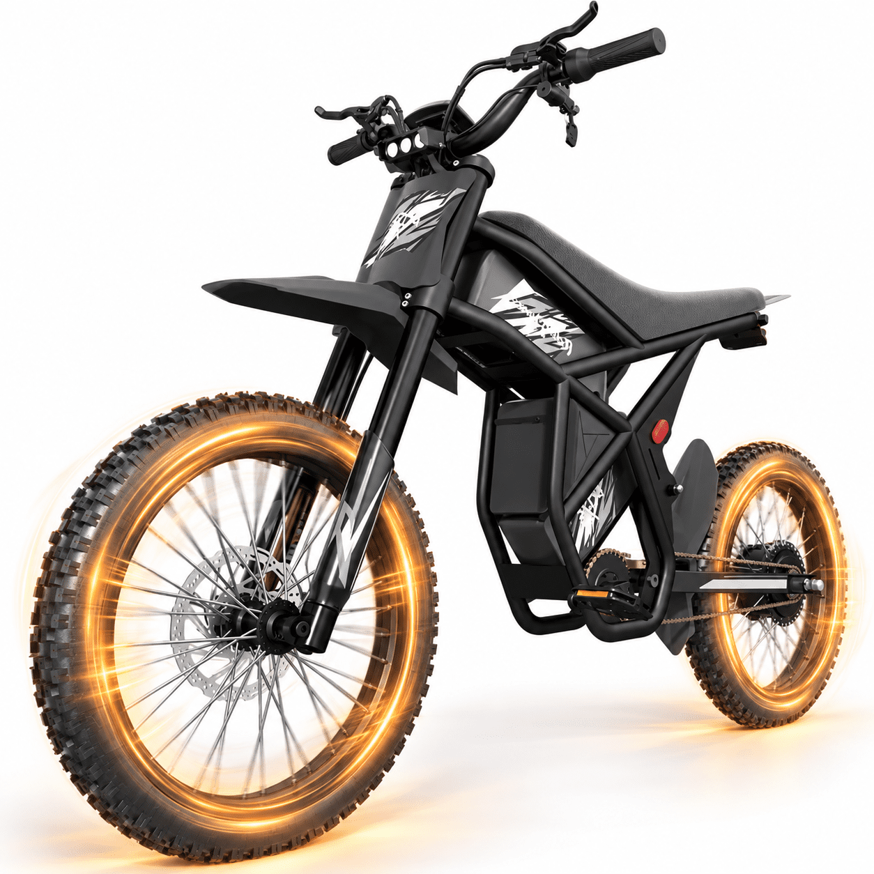 RIDING'TIMES GT73 Electric Dirt Bike for Adults 2400W Motor 48V 36.4Ah Battery 37MPH All-Terrain UL2849