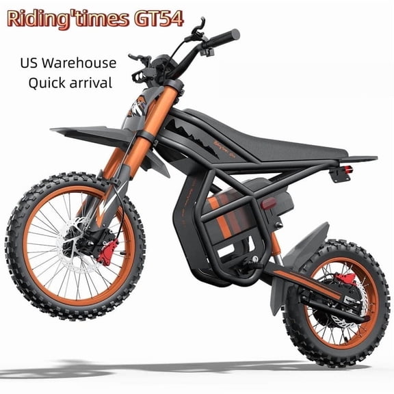 Riding'times Electric bicycles for Teens Adults,2000W(Peak)48V 27AH 37MPH Ebike,Hydraulic Brakes Mountain Off-Road E-Bike,14"/12" Motorcycle Tire UL2849