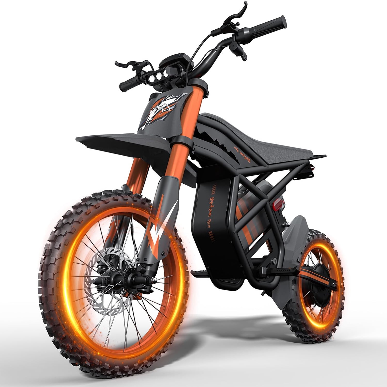 Riding'times GT54 Electric Dirt Bike for Teens Adults,2000W 48V27AH 37MPH,14"/12" Fat Tire,Dual Hydraulic Brakes Mountain Off-Road Ebike UL2849