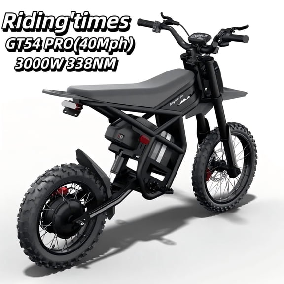 Riding'times GT54 Pro Electric Dirt Bike for Teens Adults, 60V 25AH 40MPH Ebike with 14"/12" Motorcycle Tire, 3000W Dual Hydraulic Brakes Mountain Off-Road Dirtbike
