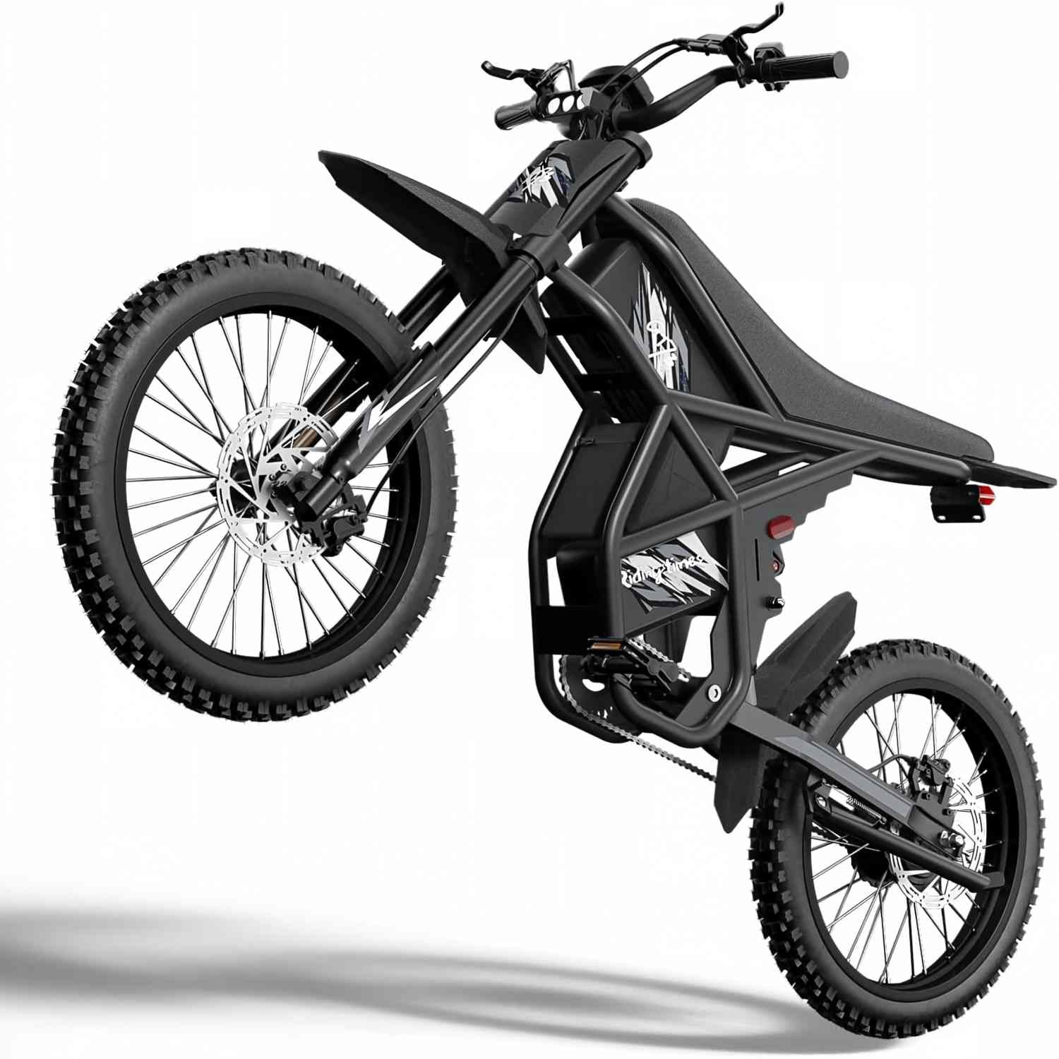 Riding'times GT73 Electric Dirt Bike for Adults,37MPH 48V36.4AH 2400W 1747Wh Dual Battery Ebike, 85+ Miles Range,25" Motorcycle Tire UL2849 Certified, Full Suspension