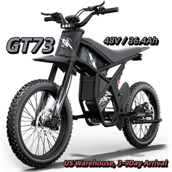 Riding'times GT73 Electric Dirt Bike 2400W Motor 37MPH 85-Mile Range 25" Off-Road Tires UL2849 Certified