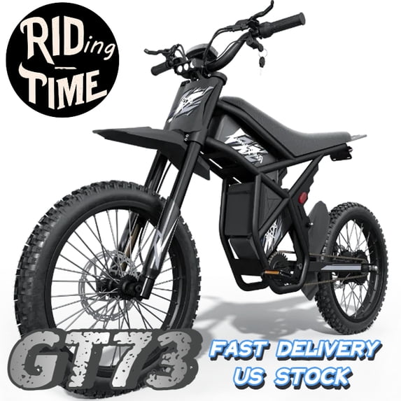 Riding'times GT73 Electric Dirt Bike 2400W Motor 37MPH 85-Mile Range 25" Off-Road Tires UL2849 Certified