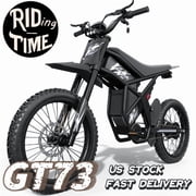 Ridingtimes GT73 Electric Dirt Bike for Adults 2400W Electric Bike with 48V 18.2AH*2 Removable Batteries 37MPH/85Mile Range 25 x2 Motorcycle Tires Dual Hydraulic Brakes & Full Suspension UL2849 MTB