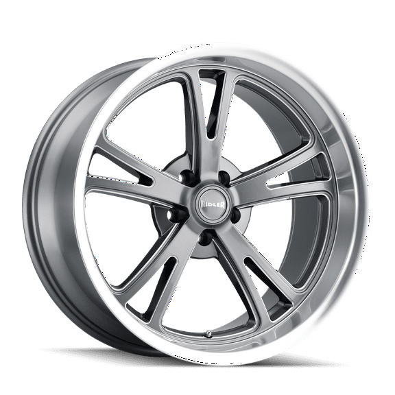 Ridler 606 17X8 5X120.65 0Et 83.82Cb Grey W/Machined Lip