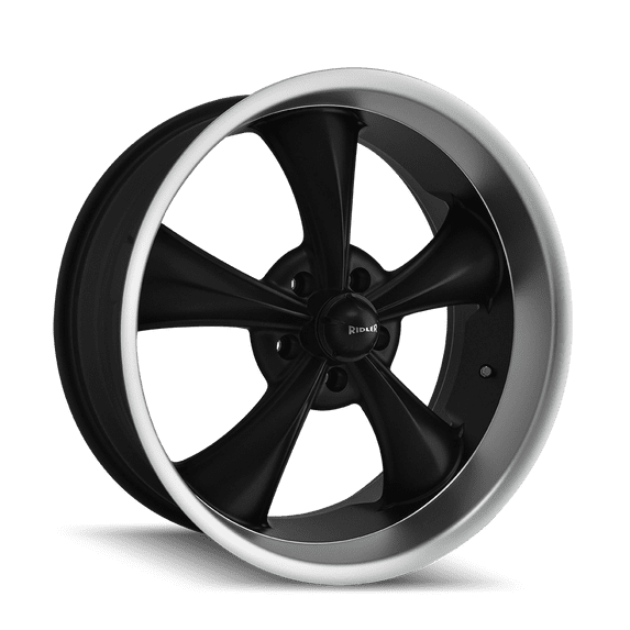 Ridler 695 22X9 5X120.65 0Et 83.82Cb Matte Black/Machined Lip