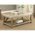 thumbnail image 1 of Ridley Collection Cocktail Table with Marble Top, Weathered Wood - 48 x 26 x 20 in., 1 of 1
