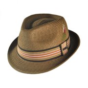 Ridley Toyo Straw Trilby Fedora Hat - XXL - Chestnut