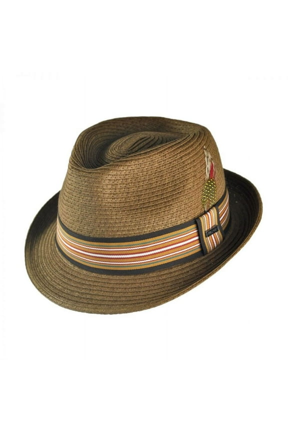 Ridley Toyo Straw Trilby Fedora Hat - XXL - Chestnut