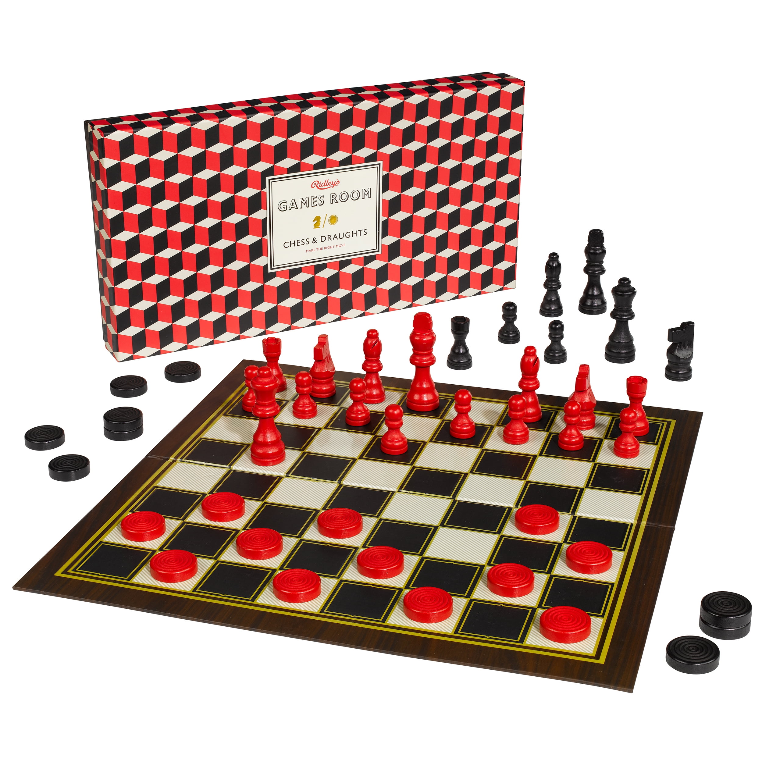 Ridleys Classic 2-in-1 Chess & Checkers Board Game - Walmart.com