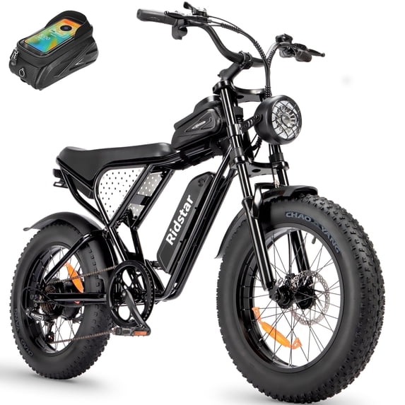 Ridstar Electric Bike for Adults,1200W 30MPH,48V 15.6Ah Electric Bicycle,7 Speed Full Suspension Mountain Bike UL2849