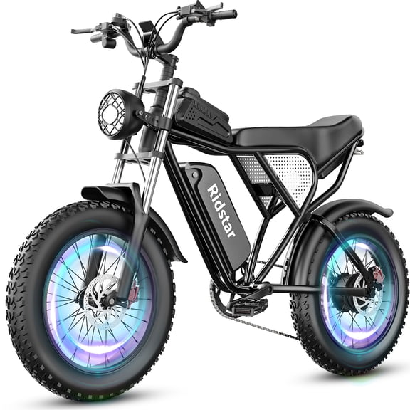 Ridstar 2000W Electric Bike for Adult, 20" Fat Tire ,48V 20AH Electric Bicycle,Max 34MPH & 88Miles E-Mountain Bike UL2849
