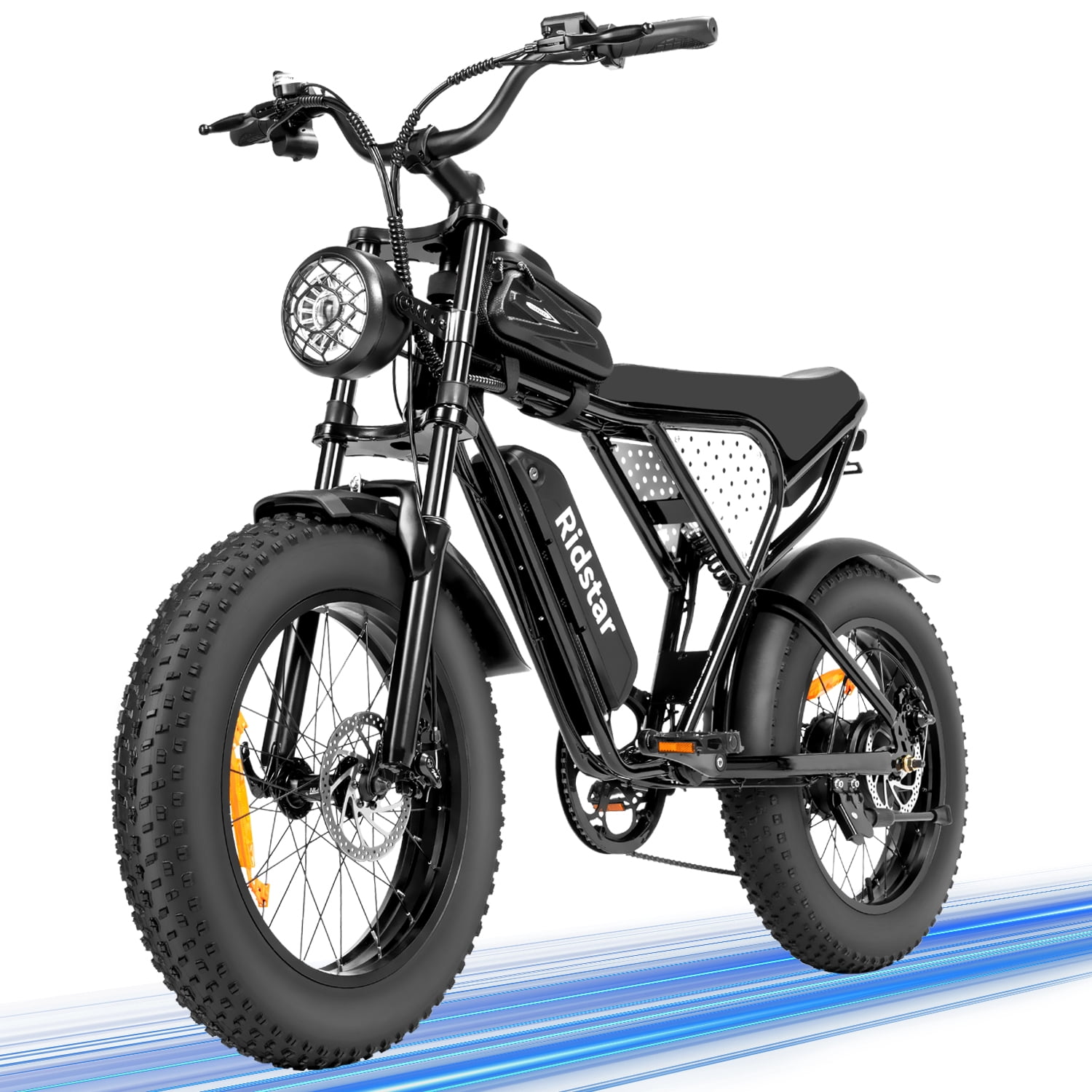 Ridstar 30MPH off-Road Electric Bicycle for Adults,1200W 48V 15Ah Removable Battery 20" Fat Tire Motorcycle,Shimano 7-Speed Full Suspension Mountain Electric Bike UL2849