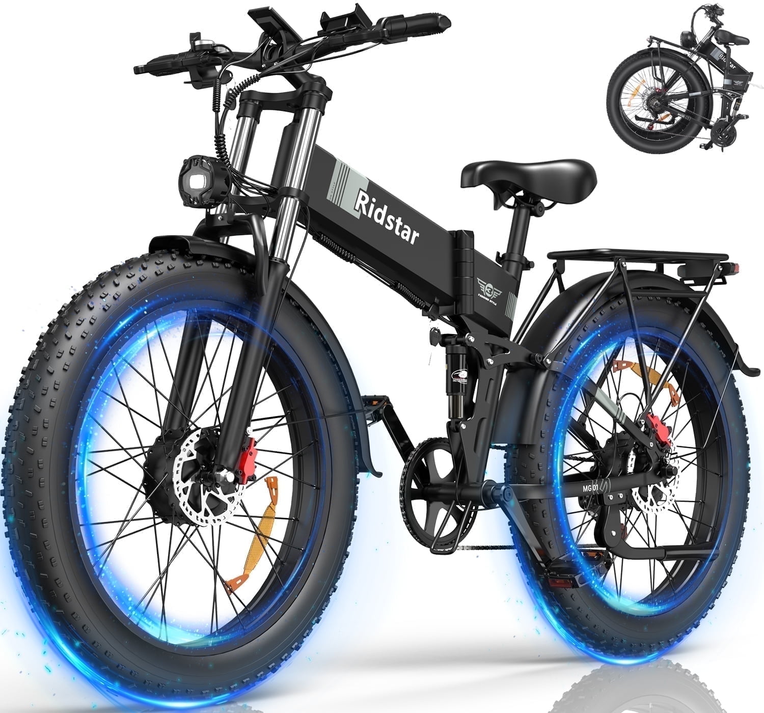 Ridstar Electric Bicycle for Adults,Peak 3000W 37MPH,52V 20AH E