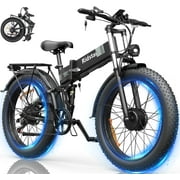 Ridstar Electric Bike for Adults,Dual Motor 3000W 37MPH,52V 20AH Electric Bicycle,26"Fat Tire Folding Mountain Bike UL2849