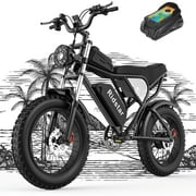 Ridstar Electric Bike for Adults QQ20-1,1200W 32MPH,48V 20AH Electric Motorcycle,20" Fat Tire 7 Speed Mountain Bike UL2849