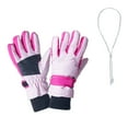 thumbnail image 1 of Riecok Winter Two Gloves Toddler Water Resistant Elastic Wrist Solid Color Snowboard Warm Mittens for Boys Girls Pink 3 Years, 1 of 6