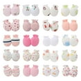 thumbnail image 1 of Riecok 20 Pairs Newborn Scratch Mittens Elastic Wrist Cute Printed Cold Protection Infant Soft Gloves Baby Mittens White Free Size, 1 of 6